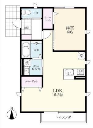 コンフォール伊勢(1LDK/1階)の間取り写真