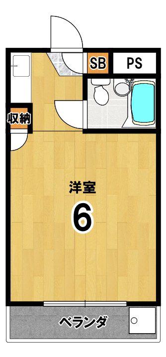 ロイヤルハウス高野(1K/3階)の間取り写真