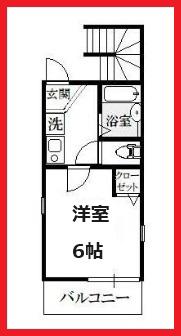 イースタイル柴又(1K/3階)の間取り写真