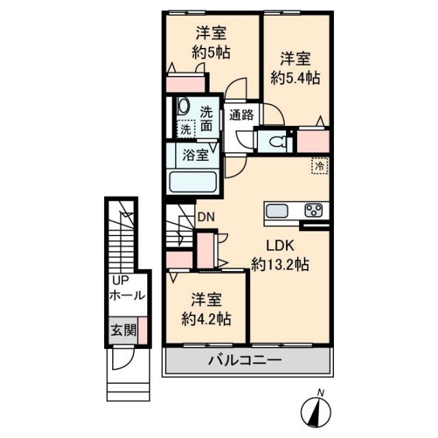 エルツI(3LDK/2階)の間取り写真