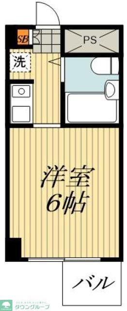 スカイコートお花茶屋第2(ワンルーム/5階)の間取り写真