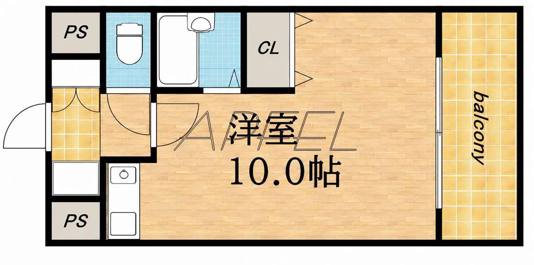 シャンテ深江橋(ワンルーム/3階)の間取り写真