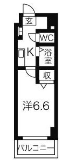 クリエイト妙音(1K/6階)の間取り写真
