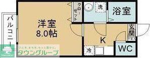 ライラックコート(1K/1階)の間取り写真