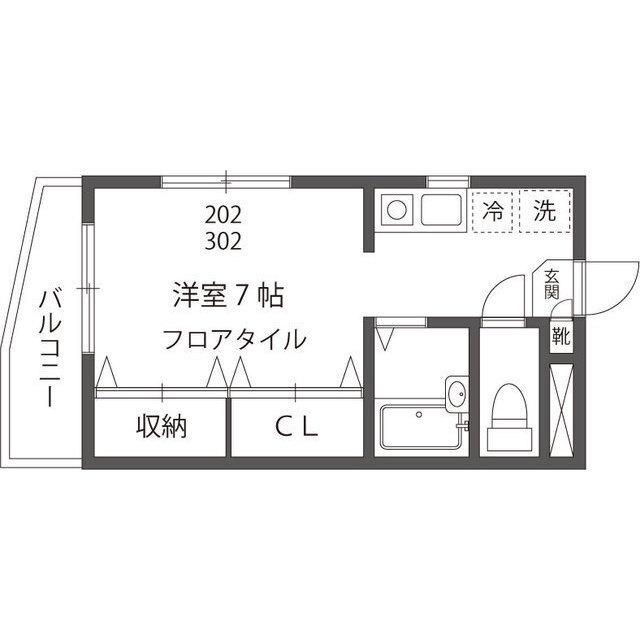 エクセル高輪(ワンルーム/2階)の間取り写真