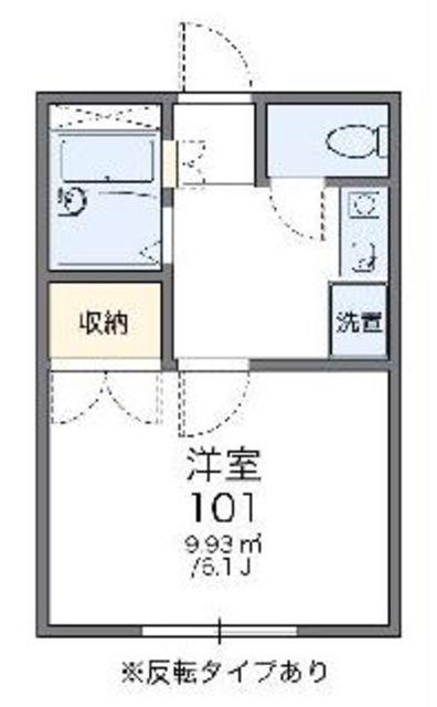 レオパレスNISHISUNA(1K/1階)の間取り写真