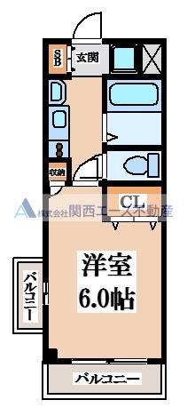 大宝グランシャリオ(1K/3階)の間取り写真