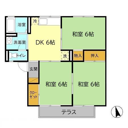 メゾンドセジュール(3DK/1階)の間取り写真