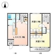 FOREST高城台(2LDK/2階)の間取り写真