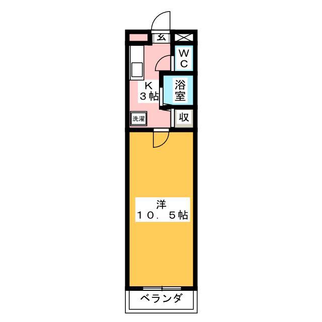 ミューズコートI(1K/4階)の間取り写真