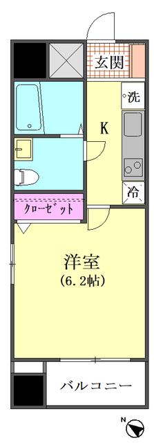 プロスペールS(1K/7階)の間取り写真
