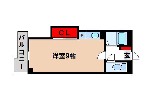レジデンス石坂(1K/1階)の間取り写真