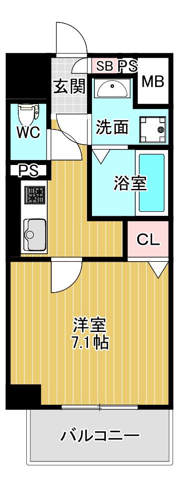 K&K 芥川(1K/2階)の間取り写真