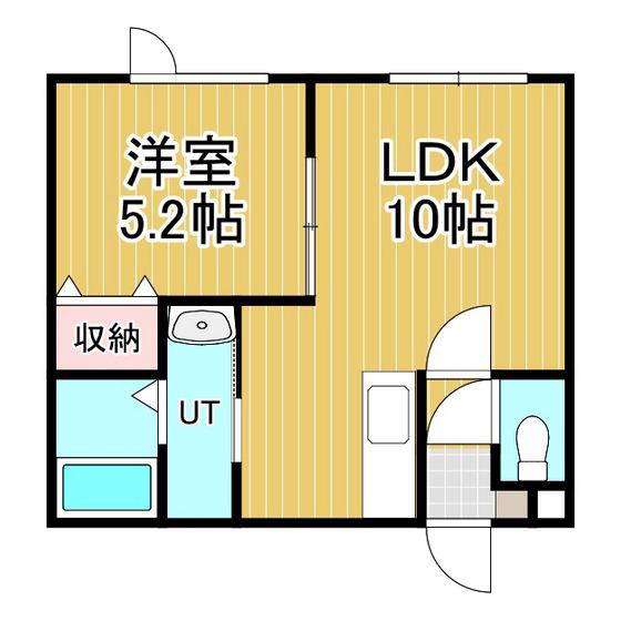 NFP苫小牧(1LDK/1階)の間取り写真