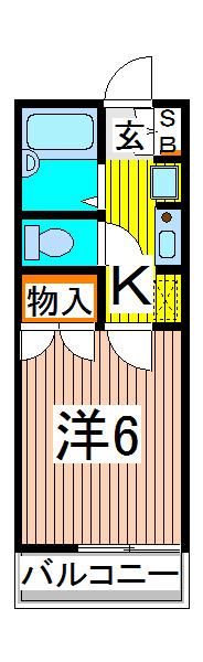 サンビレッジ(1K/2階)の間取り写真
