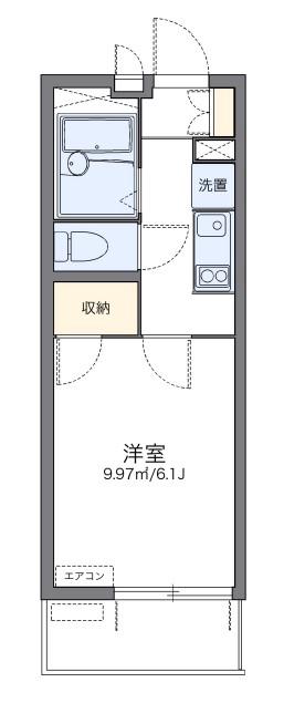 レオパレスルコントワール御影(1K/2階)の間取り写真