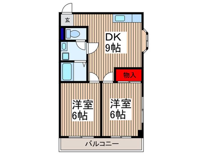フォーシーズン(2DK/3階)の間取り写真
