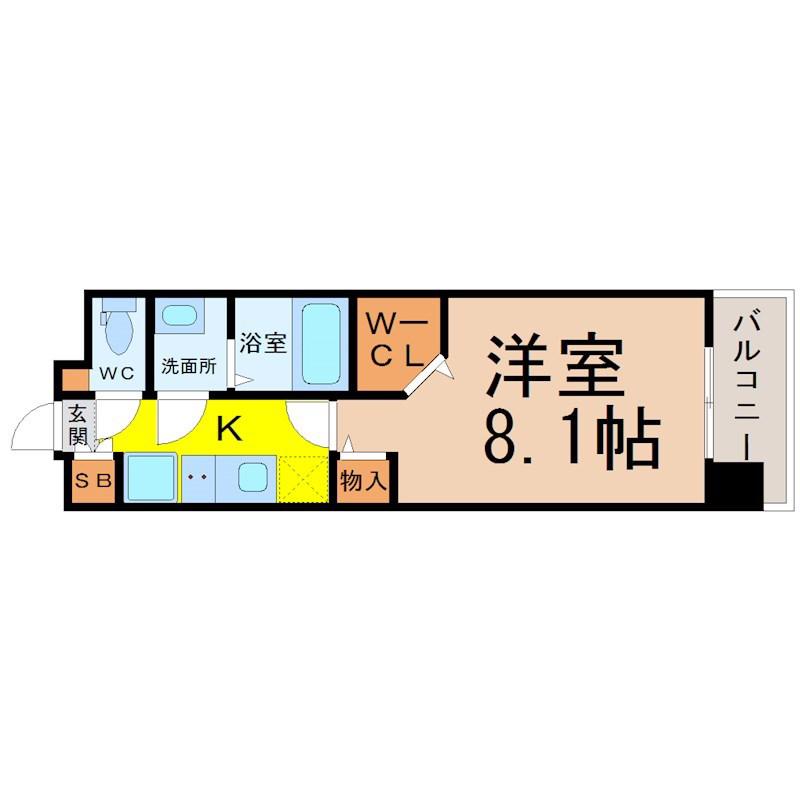 パルティール千種アネックス(1K/13階)の間取り写真