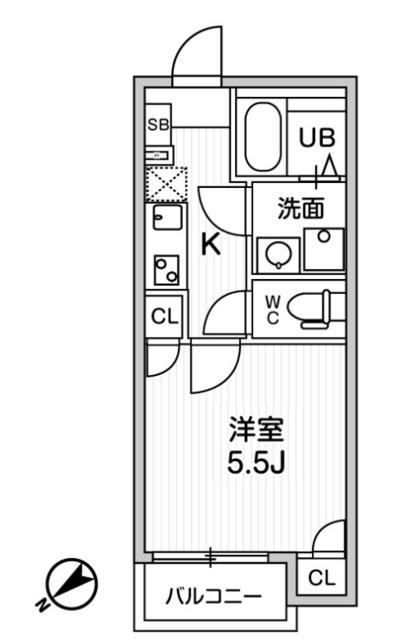 T′S CUOREお花茶屋(1K/2階)の間取り写真