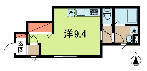 ハイツクローバー(ワンルーム/1階)の間取り写真