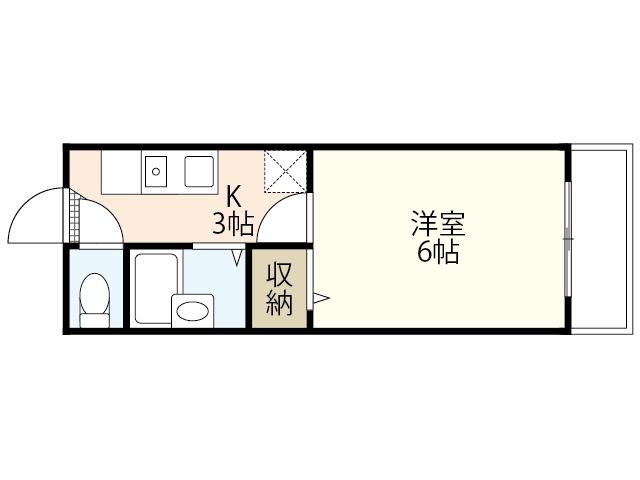 ベイサイドホーム坂(1K/3階)の間取り写真