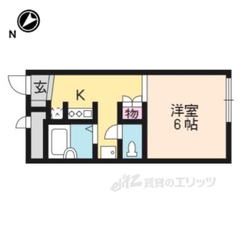 レオパレス北山ウエストFOUNTAIN(1K/2階)の間取り写真