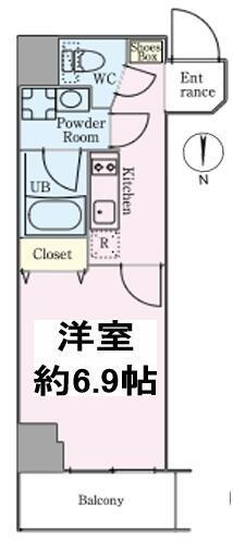 FRERE COURT錦糸公園 フレールコート錦糸公園(1K/6階)の間取り写真