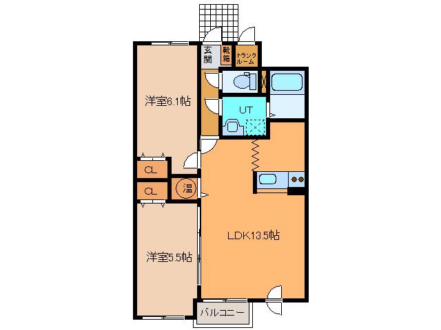 AMYII(2LDK/2階)の間取り写真