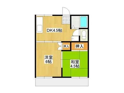 フォーブル滝呂(2DK/2階)の間取り写真