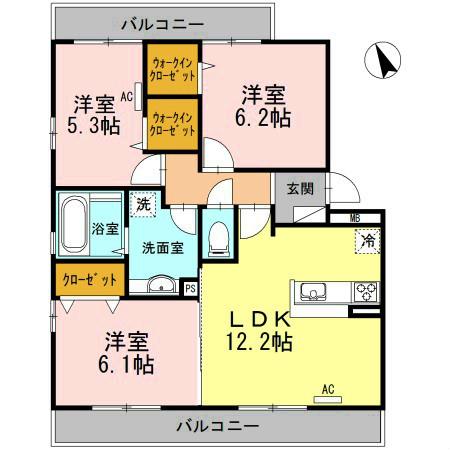 ラフィーナ(3LDK/3階)の間取り写真