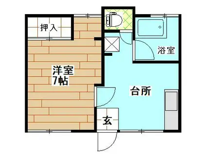 つちやコーポラス(1K/1階)の間取り写真