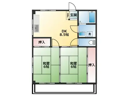 MKCマンション(2DK/3階)の間取り写真