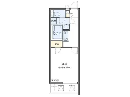 山栄ハイツ(1K/1階)の間取り写真