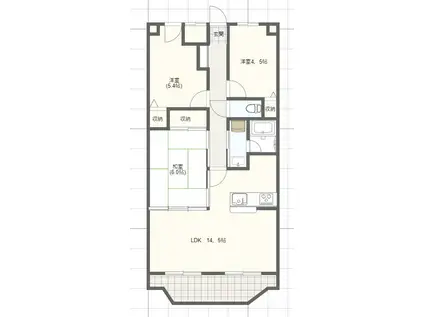 手柄アートスカイハイツ(3LDK/3階)の間取り写真