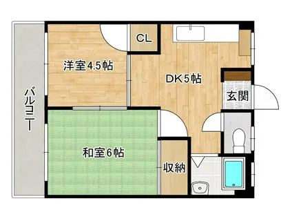 中村ビル(2DK/5階)の間取り写真