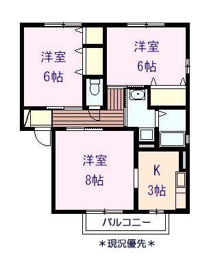 アプリコートくいせけ(2LDK/1階)の間取り写真