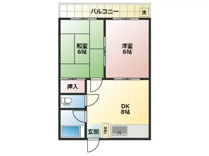 小矢部マンション(2DK/1階)の間取り写真