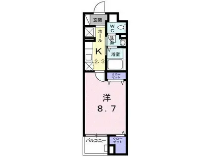 グレイスコモンズ東静岡(1K/4階)の間取り写真