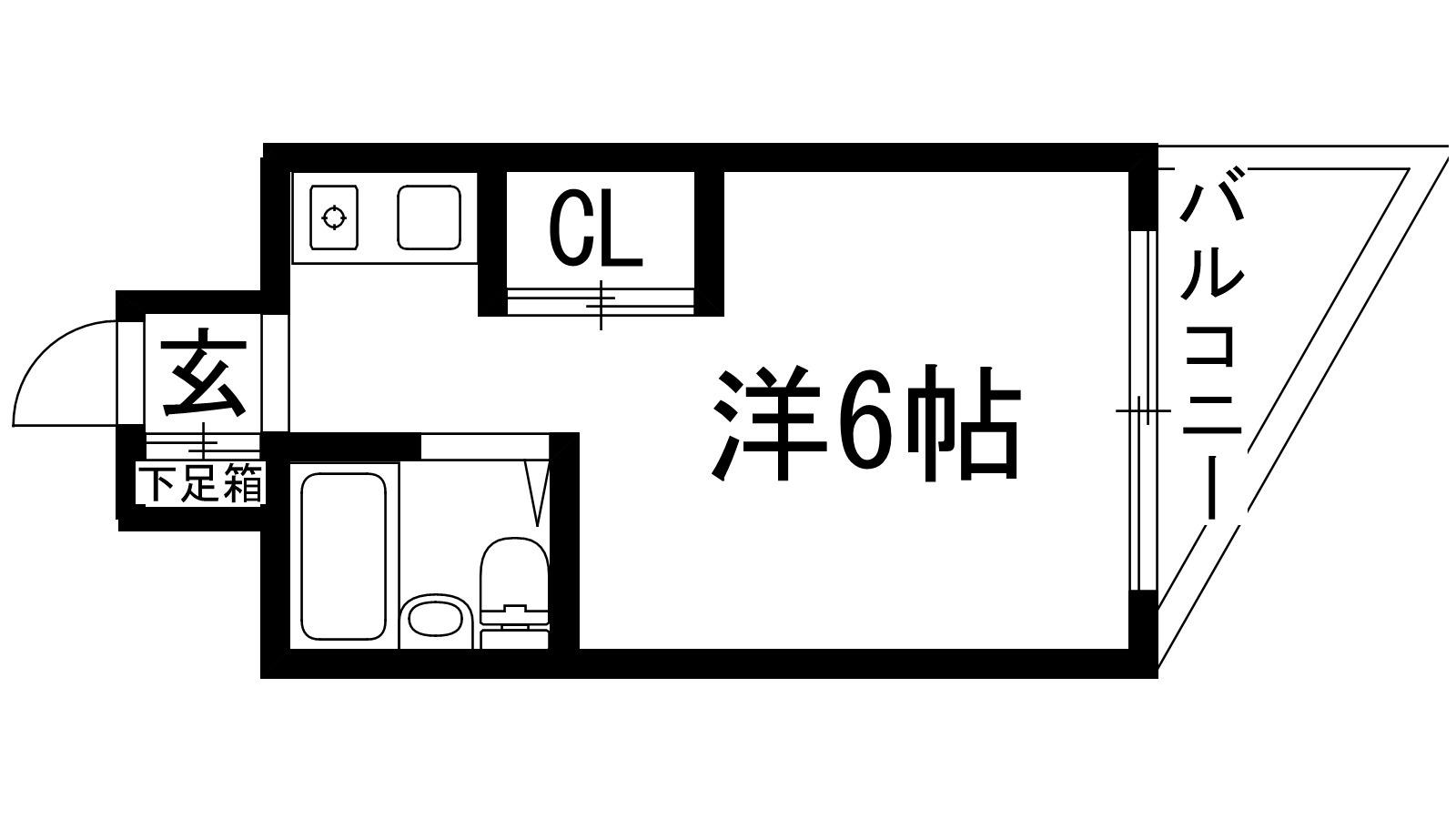 上中マンション(ワンルーム/2階)の間取り写真