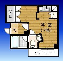 フォレスタ花園(ワンルーム/1階)の間取り写真