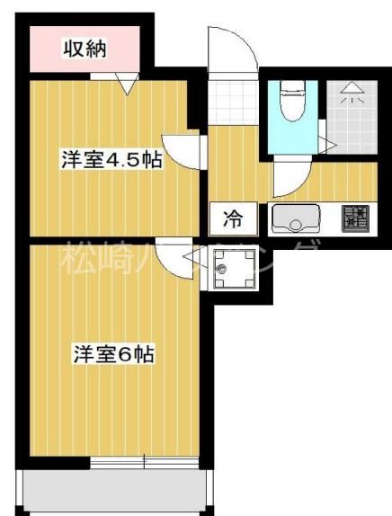 パル西落合(2K/2階)の間取り写真