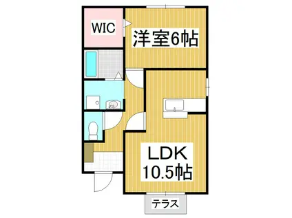 ロイヤルガーデン中島II(1LDK/1階)の間取り写真