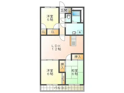 グランシャリオ(3LDK/1階)の間取り写真