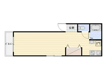 サンライズ弥栄(ワンルーム/1階)の間取り写真