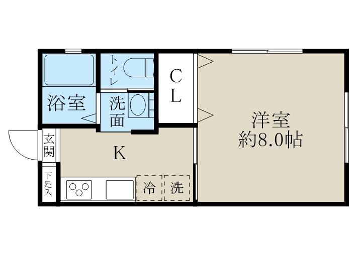 OZAMA I(1K/1階)の間取り写真
