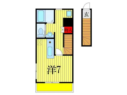 エクラ ECLAT(ワンルーム/2階)の間取り写真