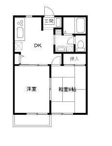 フィールドシティー B棟(2DK/2階)の間取り写真