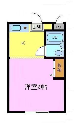 酒谷ハイツ(1K/2階)の間取り写真