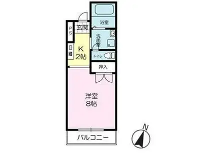 レグレスY(1K/2階)の間取り写真