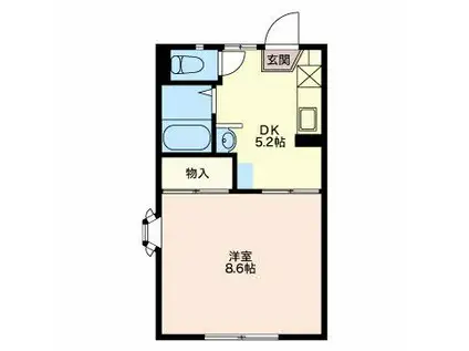 ハイツ北浦(1DK/1階)の間取り写真